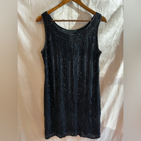 Vintage DKNY Black Silk Beaded Dress Size 10​​ - Picture 4 of 7